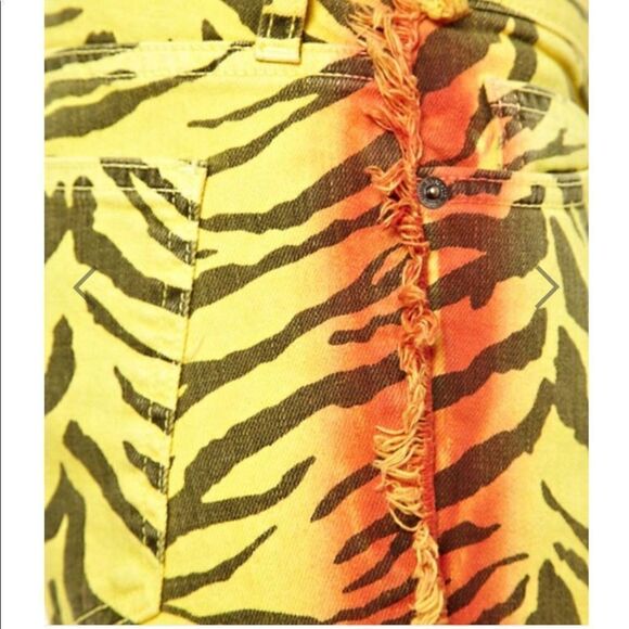 Current/Elliott Yellow Zebra Print Skinny Leg Jeans New With Tag Size 27 - Picture 15 of 15